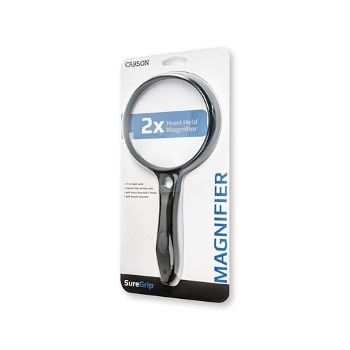 Carson® SureGrip 2x Acrylic Soft-Grip Magnifier with 11.5x Spot Lens (SG-12)