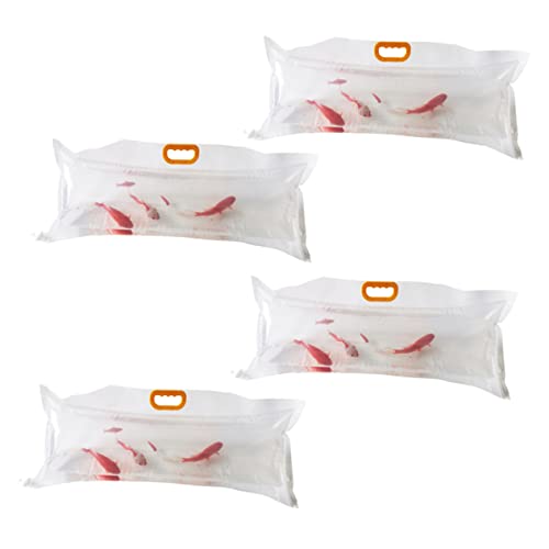 4pcs Oxygen Filling Live Fish Bags Catering Plastic Grocery Tote for Moving Storage
