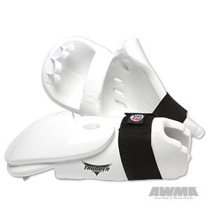 Proforce Thunder Double Layered Punches Karate Sparring Gloves - color: White, size: Large (Knuckle Width: 3-5/8" - 3-3/4")