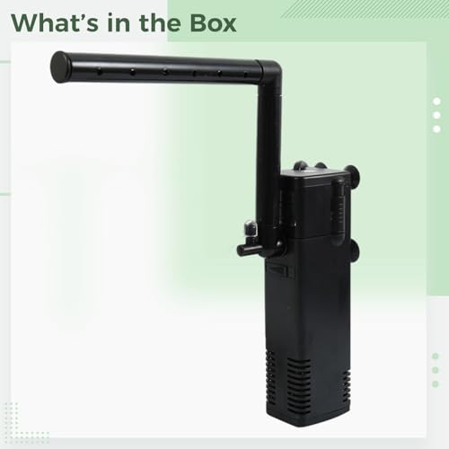 AP-1000L Internal Fish Tank Filter for Aquarium and Turtle Tank, 3 in 1 Submersible Power Filter with Activated Carbon, Adjustable Flow, Low Water Level, 6.7 x 1.9 x 1.6 in