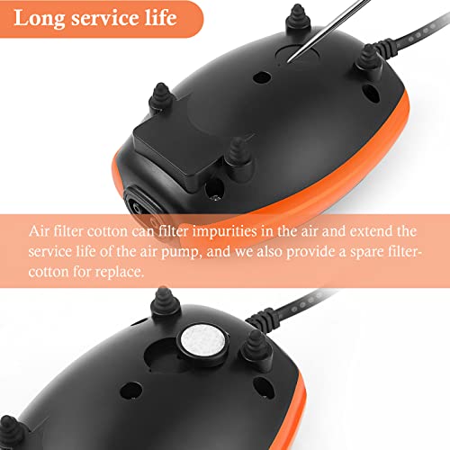 3W 80GPH Adjustable Aquarium Air Pump, Upgrade Quiet Oxygen Pump, Powerful Air Aerator for Fish Tank up to 120 Gallon