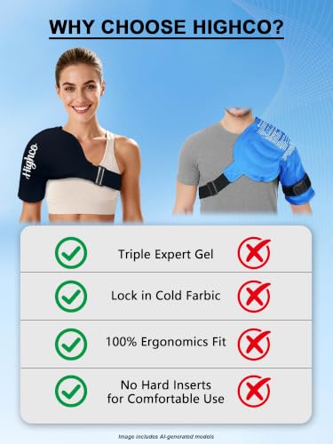 Shoulder Ice Pack Wrap for Rotator Cuff and Arm,Cold Compression for Relief - color: Large-black