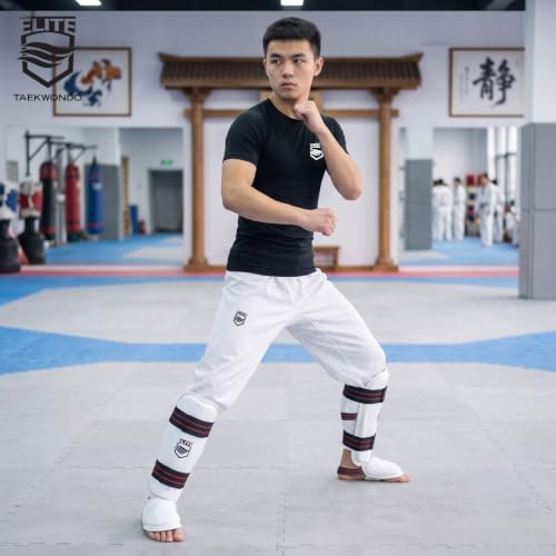 ELITE – Taekwondo Shin & Instep Guard for Kids & Adults (TKD Protector) - size: Xtra Small