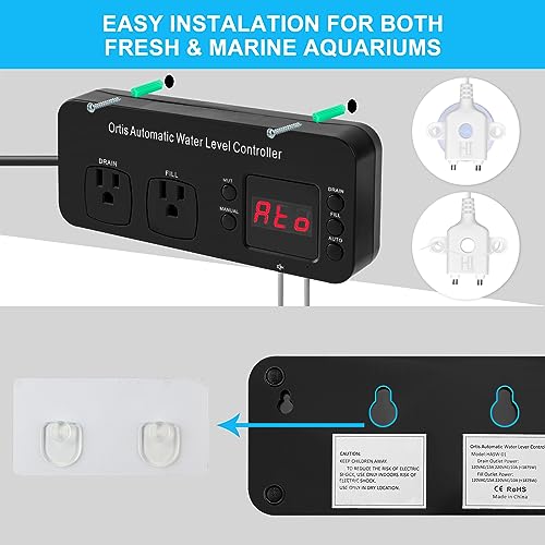 Auto Top Off System, Oritis Water Refiller Water Level Controller Automatic Water Change for Aquarium Fish Tank Swimming Pool Saltwater Freshwater, Sump Pump Pits