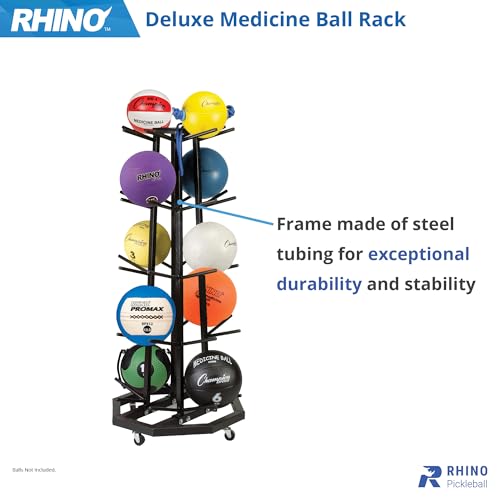 Champion Sports Medicine Ball Storage – Durable Racks & Trees for Organized Gym, Fitness & Sports Storage - style: Deluxe Medicine Ball Tree
