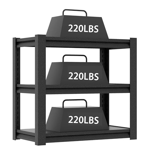 40-50 Gallon Aquarium Stand - Heavy Duty Metal Fish Tank Stand with 3-Tier Adjustable Storage Shelf, 660 lbs Capacity (Black, 31.5" L x 18" W x 34" H)