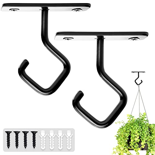 Ceiling Hooks for Hanging Plants - Iron Plant Hanger for Wall Mount - 2 Pack/2.5 Inch Ceiling Hook for Indoor Use - size: 2.5 Inch, style: Ceiling Hooks 2 Pc