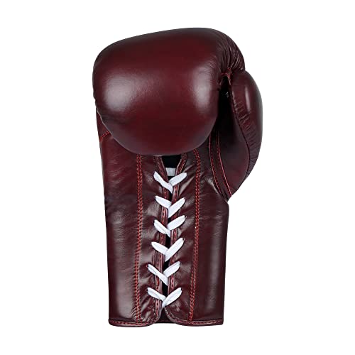 Vali Lancer Leather Lace Up Boxing & MMA Gloves for Pros Sparring - color: Red, size: 16OZ