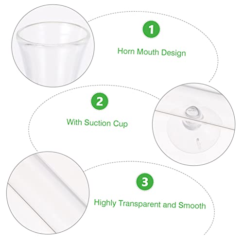 Kisangel 1set Glass Shrimp Feeder Dish Aquarium Container for Fish and Shrimp Easy to Clean Leak Design for Aquariums