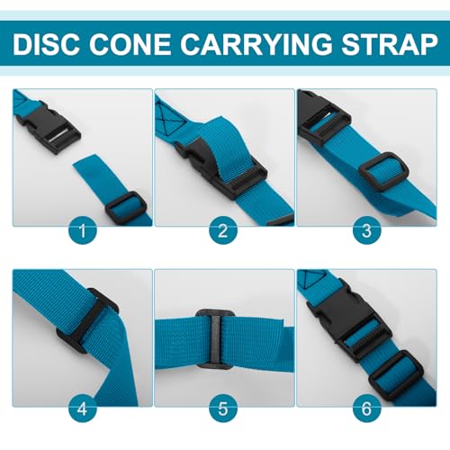 6.5 Feet Strap Cone Carrier,Sport Cone Carrying Strap for Soccer Training and Agility Practice - color: Blue