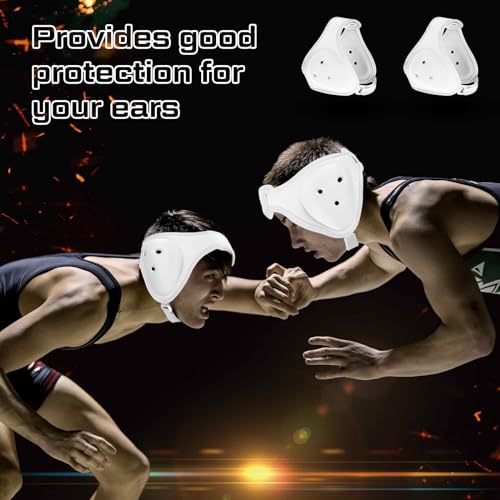 RoundFunny 2 Pcs Wrestling Headgear for Kids Adult Youth Men Women Soft Grappling Adjustable Head Gear Wrestling Ear Protection for Kids Boys Girls Hockey MMA BJJ