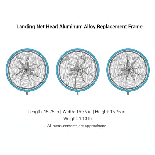 Aluminum Alloy Replacement Landing Net Head for Fishing Rod Handles - Blue Frame