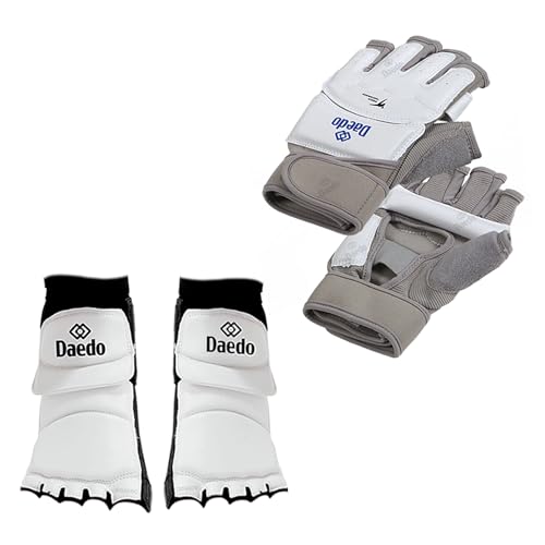 DAEDO Taekwondo Hand and Foot Protector Set WT Approved Sparring Gear Bundle for Training