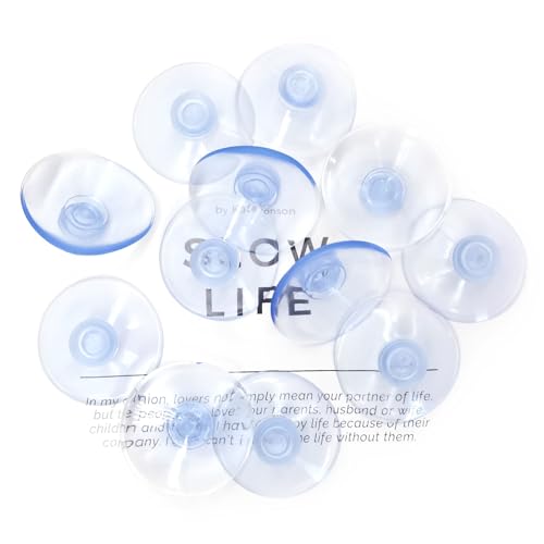 Medsuo 12pcs Suction Cup Glass Suction Pads 40mm Clear PVC Plastic Sucker Pads Without Hooks Extra Strong Suction Holder for Home Kitchen and Bathroom Window Glass Door