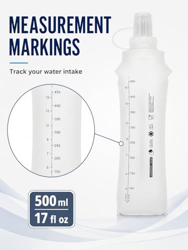 500ml Soft Flask Collapsible Water Bottle, White