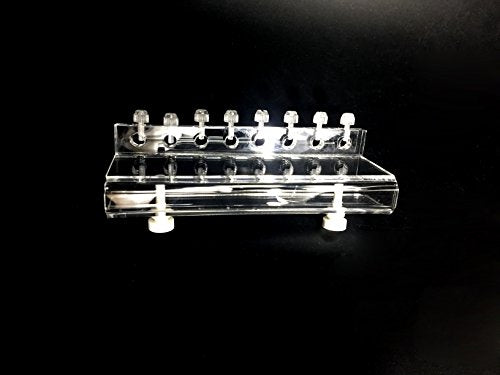 Marine Color The Soft Tube Fixture for Dosing Pump, 8 Tubes Holder, Acrylic Mounting Bracket, Suitable for Aquarium Dosing System, Works with Glass up to 19mm