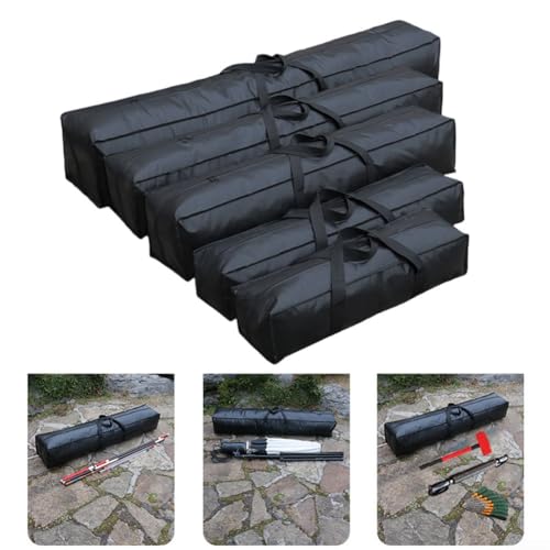 Tent Pole Bag Oxford Cloth Camping Storage Fishing Rods Awning Frame Clubs Carry Case with Reinforced Bottom Black 59.1 Inch(60 * 25 * 25 cm)
