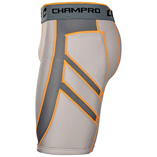 CHAMPRO Wind Up Youth Compression Sliding Shorts - color: Grey, size: Medium