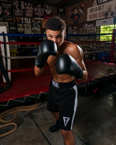 TITLE Boxing Vegan Fitness Bag Gloves - Vegan Punching Bag Gloves, Kickboxing Gloves, Heavy Bag Gloves, Boxing Gloves for Men and Women, Boxing, MMA, Kickboxing, Fitness, Taekwondo, Karate Equipment - color: Black, size: 16 oz
