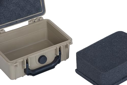 MEIJIA IP67 waterproof hard compact case,Customizable Fit Foam,8.12”x6.56”x 3.56”,Fit Use of Drones, Cameras,Equipments,lens (Desert Tan) - color: Desert Tan, size: 8.12x6.56x3.56inches