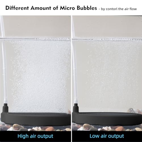5.9 Inch Nano Air Stone with Case - Silent High Oxygen Bubbler for Aquariums, Fish Tanks & Hydroponic Systems, Black Small Bubble Diffuser Accessories (No Air Pump and Air Tube)