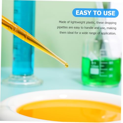 ULTECHNOVO 100pcs Disposable Plastic Droppers Graduated Pipettes for Precise Liquid Transfer for Aquarium Feeding Lab and Boys and Girls