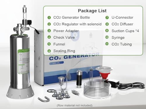 FZONE 2.5L Upgraded Aquarium CO₂ System with Complete Accessories, CO₂ Generator kit with Integrated Solenoid & Bubble Counter, Safety Valve, Main Switch for Planted Tanks