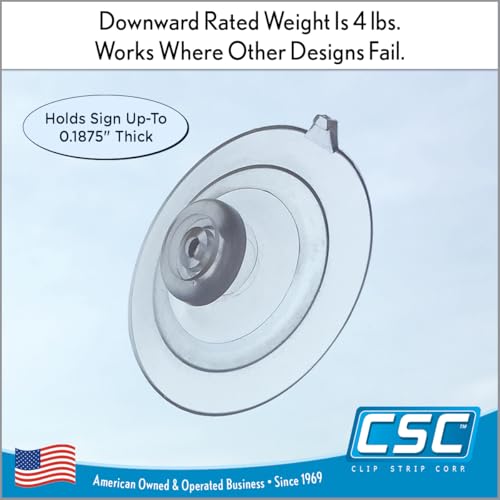 12 Pack Suction Cups, Heavy Duty Super Sucker Suction Cup Without Hook, 1.75" Diameter, 4 pounds Downward Weighted Rate, Display Signage in Retail, Ideal for Home, Office, & Retail Stores
