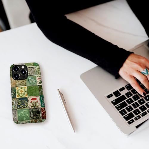 Compatible with iPhone 14 Pro Max,Durable & Shockproof Phone Case Cover Design - Collage Tiles Vines Snails Nature - color: Collage Tiles Vines Snails Nature, size: iPhone 14 Pro Max