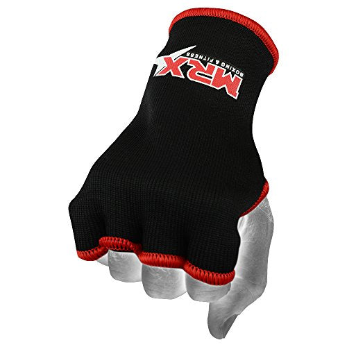 MRX Muay Thai Boxing Inner Gloves Protective Hand Wrap (Black,Red Medium) - color: Red, size: Medium