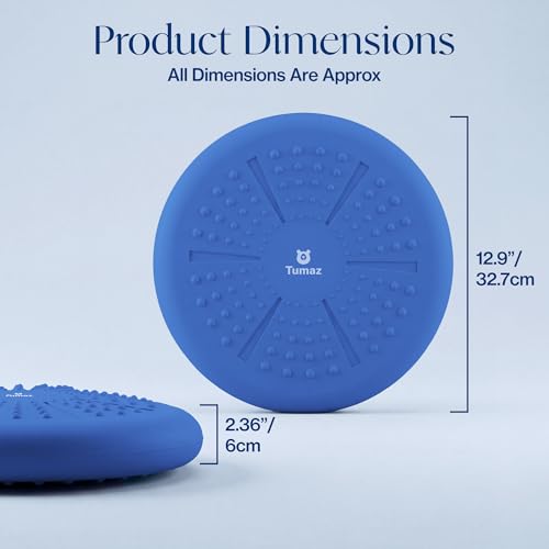 Tumaz Wobble Cushion Wiggle Seat Core Balance Disc with Pump - color: 07. Classic Blue