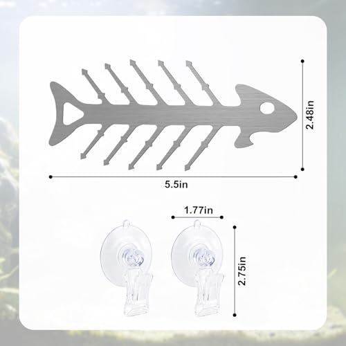 Fish Tank Cucumber Holder for Pleco, Aquarium Vegetable Clip Suction Cup, Stainless Steel Aquarium Vegetable Feeding Tools for Shrimp Loach Pleco Food Feeder in Fresh and Salt Water