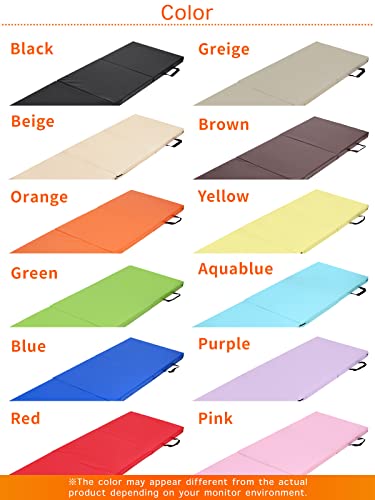 KaRaDaStyle Gymnastics Mat Folding Stretch Mats 71"x24"x2" Exercise Muscle Training Children Play Horizontal Bar Mat Yoga Sports Soundproof Home Use - color: AquaBlue