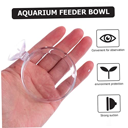 4pcs Transparent Acrylic Fish Feeder Bowl with Cups for Easy Installation Home Aquariums for Fish and Shrimp Feeding and Water Plant Container