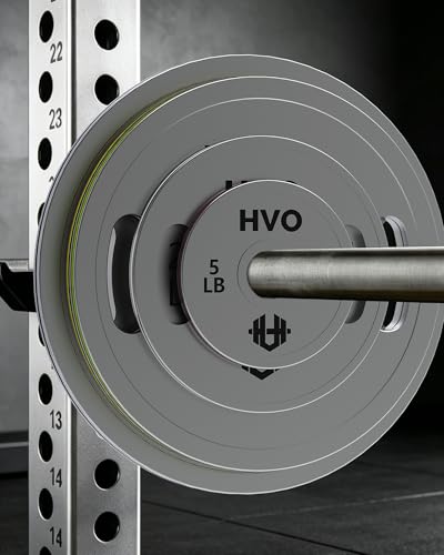 HVO Chrome Olympic Weight Plates with Grip, 2-Inch Standard Plates | Easy Grip Design Secure 2-Inch Fit Durable Construction Balanced Weight Distribution Strength Training Equipment - size: 160LB Set: 1 Pair of each: 10/25/45LB