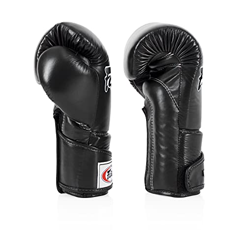 Fairtex BGV6 Angular Boxing Gloves, Locked Thumb Muay Thai MMA Kickboxing - color: Black, size: 12oz