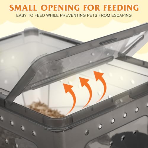 Plastic Reptile Terrarium Box for Small Crawling Pets Easy Assembly and Cleaning Safe Smooth Surface Pet Lizard and Bearded Dragon Enclosure Black Kit