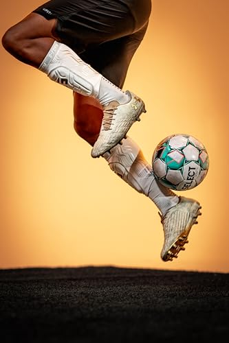 G-Form V2 Shin Guards NOCSAE, Adult - color: White/Platinum, size: Medium