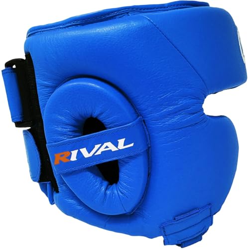 RIVAL Boxing RHG2 Hybrid Headgear - Ultra-Thin, Super-Sleek Design, Compact Training Style with Cheek Guards - color: Blue, size: X-Large