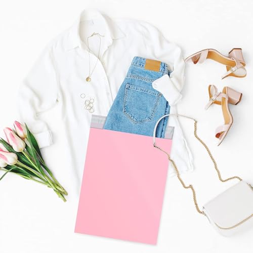 Metronic Poly Mailers 12x15.5 100 Pack, Strong Adhesive Shipping Envelopes for Clothing, Medium Shipping Bags for Small Businesses, Waterproof Mailers Poly Bags for Shipping, Packages Bags Light Pink - size: 12x15.5 100PC