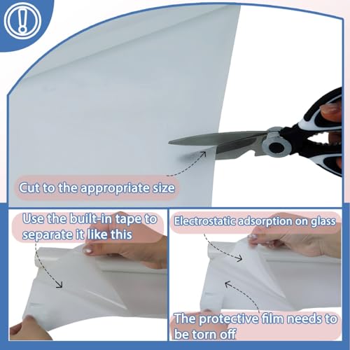 Decorative Static Cling Frosted Window Privacy Film - Anti-UV Heat Anti-Glare, Removable and Reusable Privacy Window Film for,Family,bathrooms,Offices,17.5 x 78.74Inch - size: 17.5inch x 78.74inch