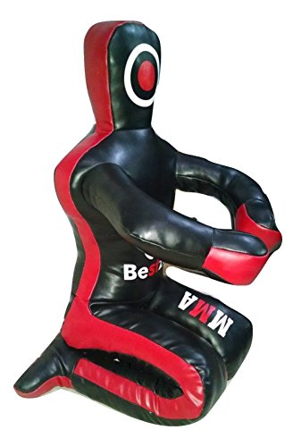 Bestzo MMA Jiu Jitsu Judo Grappling Dummy Synthetic Leather Black Sitting Position -Unfilled - size: 48 inches (4 ft)
