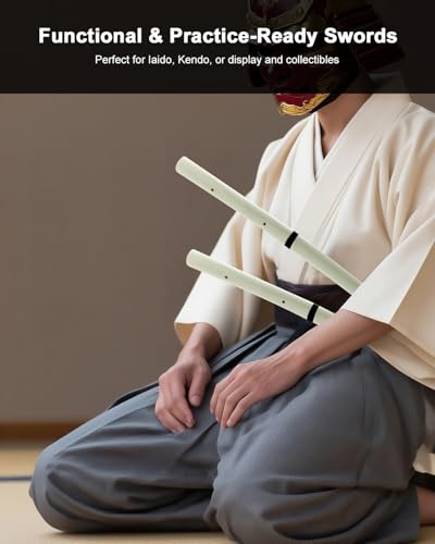 Katana Samurai Sword for Display, Hand Forged Full Tang 1045 Carbon Steel - style: White