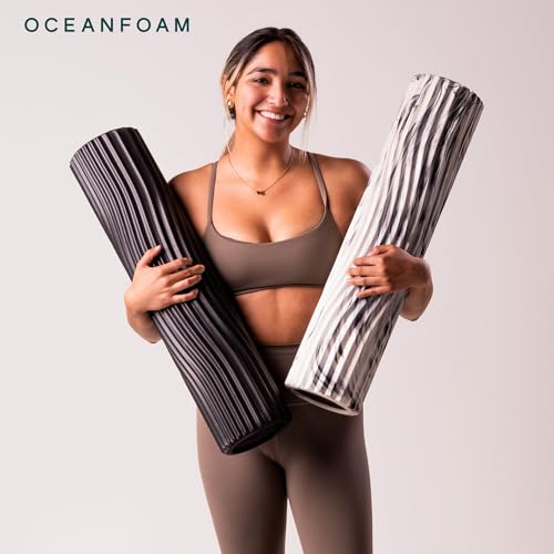 Oceanfoam Tsunami Roller - XLarge Soft Density Foam Roller (Black Marbled) - color: Black Marbled