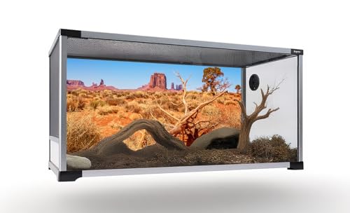 36X18 Inch Withered Tree & Rock Desert Terrarium Backdrop - Arid Sandstone Habitat Background Durable Polyester Reptile Tank Decor for Dry Climate Species - size: 36X18in