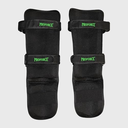 ProForce Martial Arts Combat Tactical Shin & Instep Guard - color: Black/Green, size: Medium