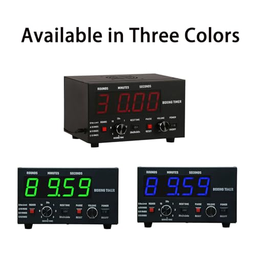Boxing Interval Timer,Professional Gym Timer with LED Display,Selectable Training Time and Cycle Repetitions,Adjustable Sound Gym Interval Timer Red - color: Red