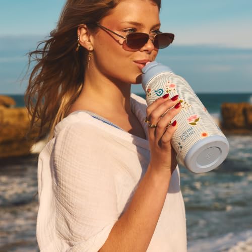 BOTTLE BOTTLE 32oz Insulated Water Bottle with Pill Box - color: Riviera Bloom
