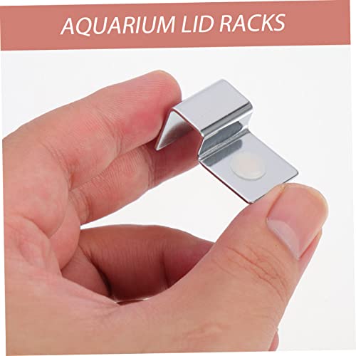 Happyyami 4pcs Stainless Steel Aquarium Lid Support Racks Practical Fish Tank Cover Holders for Glass Covers Suitable for Aquariums and Turtle Tanks