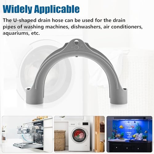 U Shape Washer Drain Hose Hook for Washing, Dishwashers, Sink Srain Hoses, U-Bend Hose Holder Hook